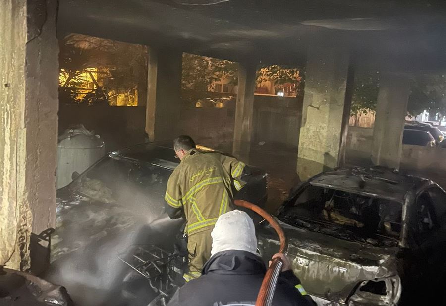 Civil Defense Extinguishes Fire in Multiple Vehicles and Electrical Room in Dekwaneh-Matn