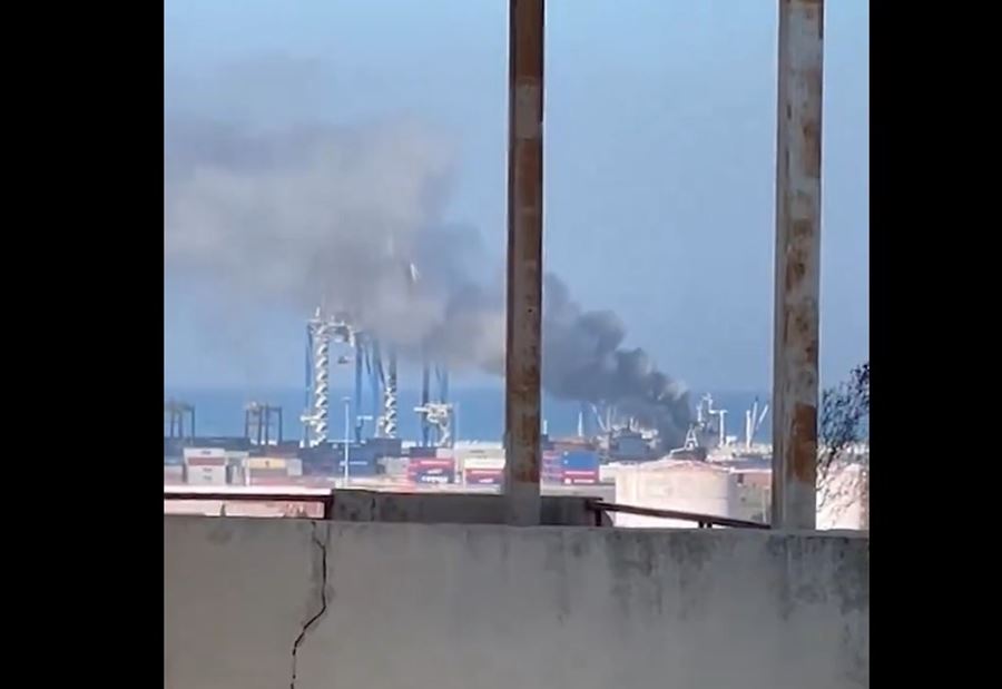 Fire Breaks Out on Ship in Port of Tripoli, Lebanon