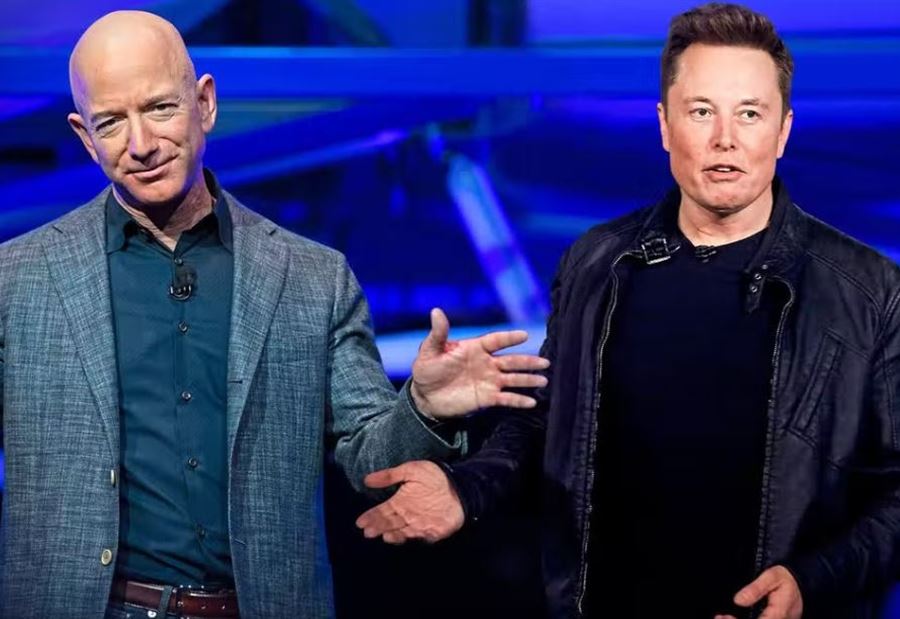 The competition between Elon Musk and Jeff Bezos heated up